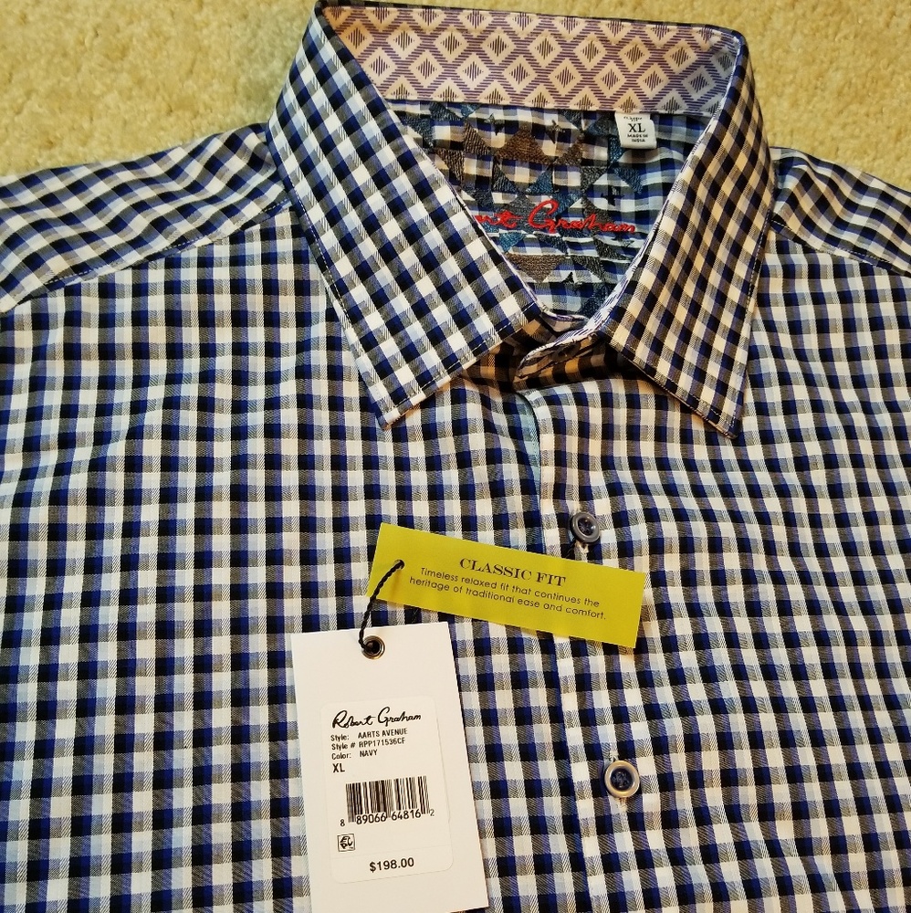 New Robert Graham aarts avenue dress shirt size xl
